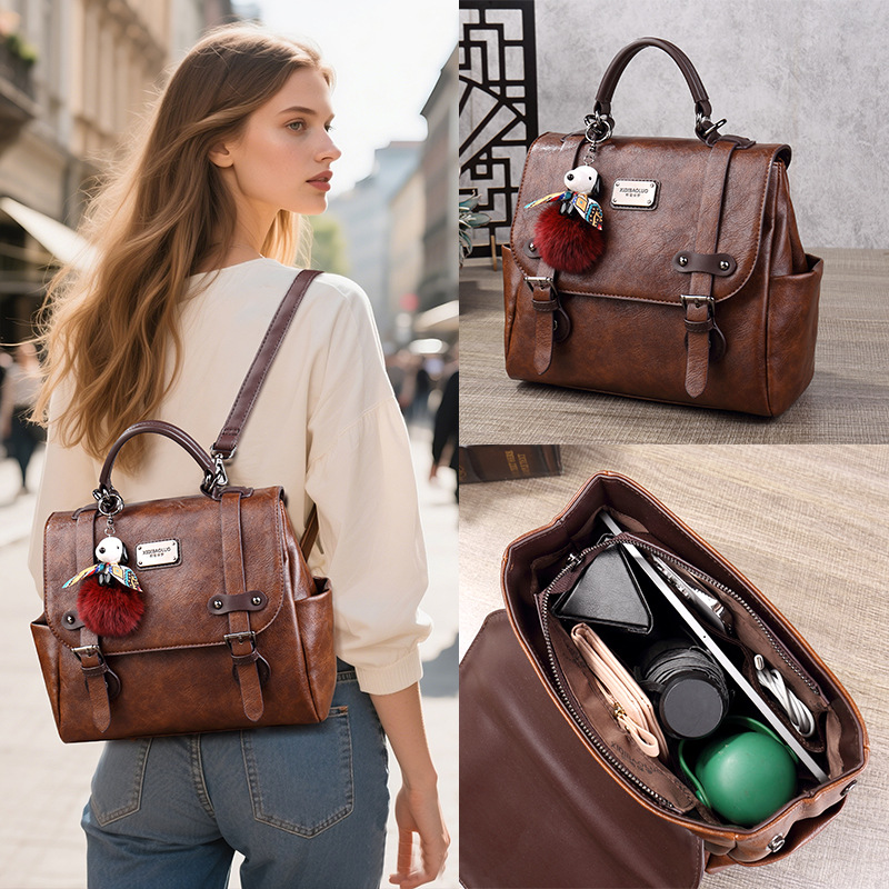 Luxury Bags Leather - Mochila de Gran Capacidad para Mujer